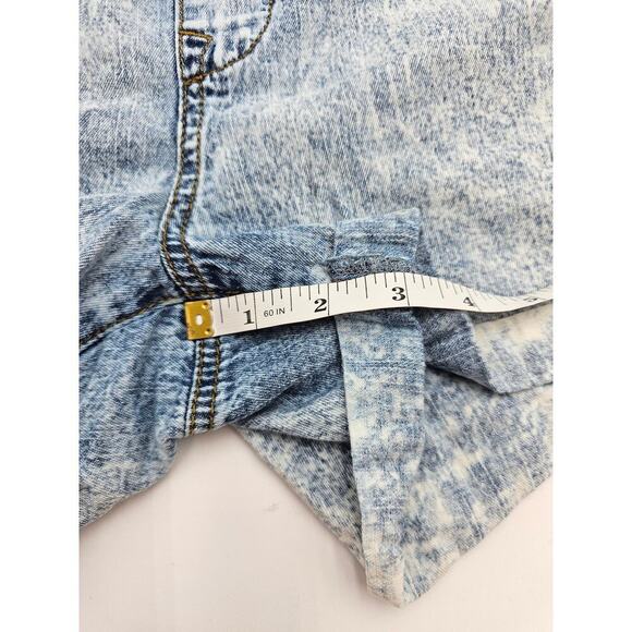TGLA Women's Size S Acid Wash Pull On Cuffed Paperbag Jean Shorts w/Tie Waist - Picture 4 of 7